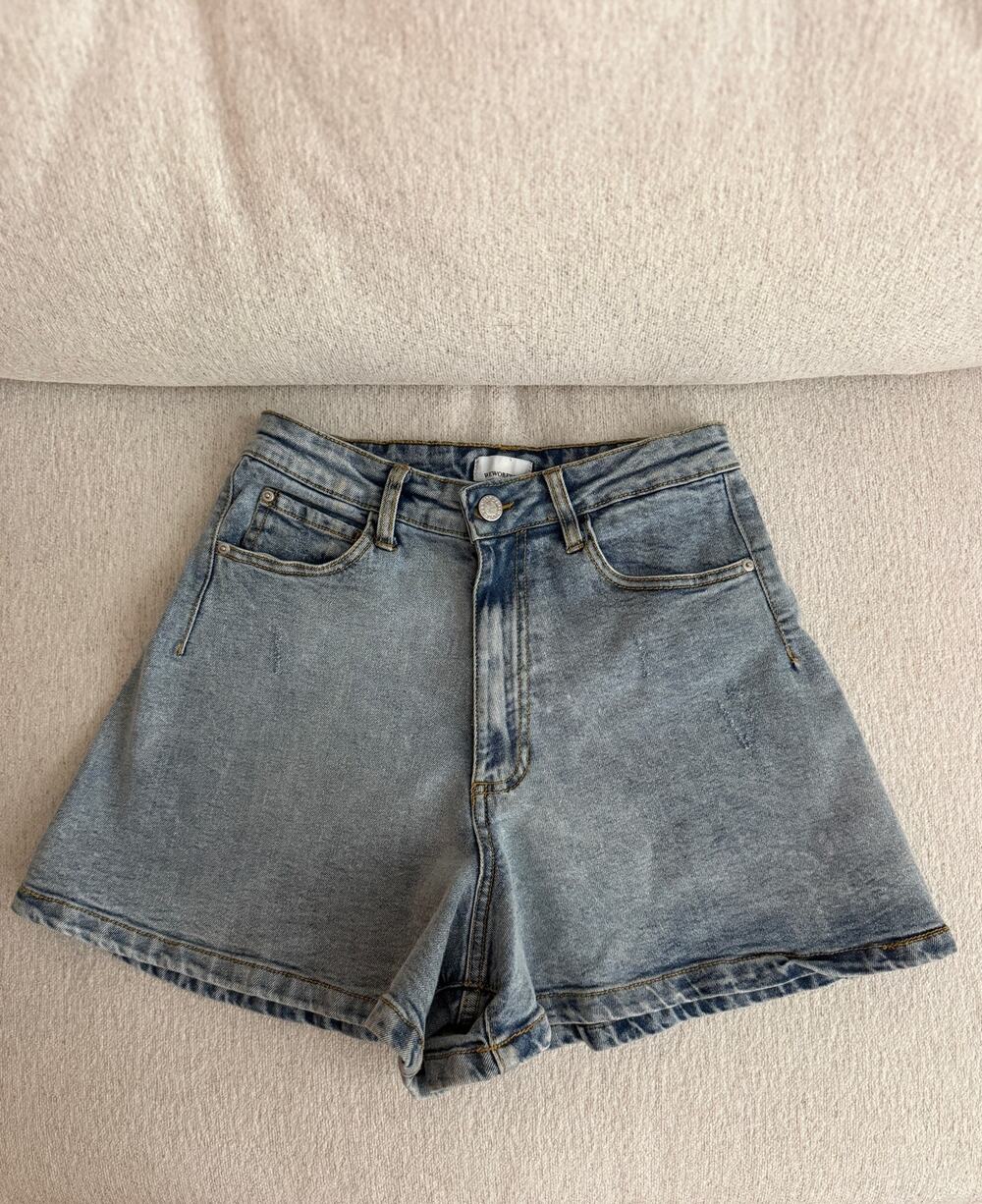 WeWoreWhat Sz 24 Denim Shorts High Rise High Waisted Light Wash Jean Short Flare